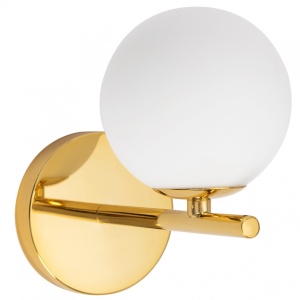 APLICA GLASS GOLD APP684-1W, 17 cm, ALB SI AURIU, DIN METAL SI STICLA, STIL MODERN, TU - Img 6