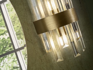 APLICA GRACE, 30 CM, AURIU PERIAT/TRANSPARENT, DIN METAL SI STICLA, STIL MODERN - Img 3