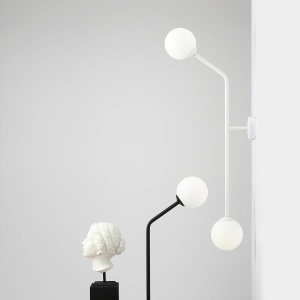 APLICA PURE, 2 BRATE, 99 CM, ALBA, DIN STICLA SI METAL, STIL MODERN - Img 4