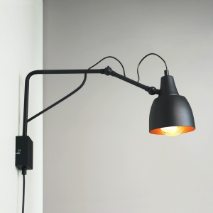 APLICA SOHO SHORT, 29 CM, NEAGRA, DIN METAL, STIL MODERN