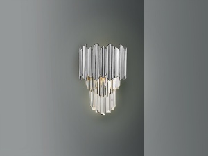 APLICA TIARA, 31 CM, CROM/TRANSPARENT, DIN METAL, ABS SI STICLA, STIL MODERN