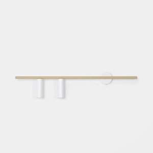 APLICA TREVO, 2 BRATE, 17 CM, ALB/ALAMA, DIN METAL, STIL MODERN - Img 2