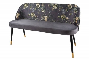BANCA BOUTIQUE, DIN CATIFEA SI METAL, 130CM, MODEL FLORAL, GRI, ARTIM GROUP COLLECTION - Img 5