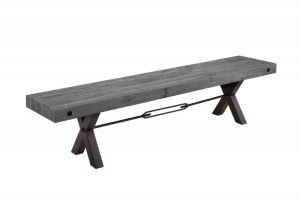BANCA, THOR 200CM, COD 40445, METAL SI LEMN PIN GRI, DESIGN INDUSTRIAL - Img 7