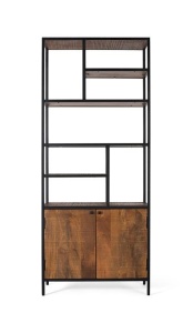 BIBLIOTECA/ORGANIZATOR 190CM, STRUCTURA DE METAL SI LEMN DE MANGO - Img 2