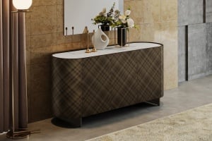 BUFET LIVING 150CM, REFLECTION, BRONZ/NEGRU, DIN LEMN MASIV SI CERAMICA, DESIGN 3D, ARTIM GROUP SELECTION
