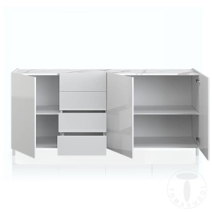 BUFET LIVING 174CM, EDDY, COD 4934, STIL MODERN, REALIZATA PANOURI LAMINATE, EFECT MARMURA - Img 3