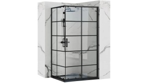 CABINA DE DUS REA CONCEPT, CULISANTA, 80x100CM, NEGRU, DIN STICLA, CALITATE SUPERIOARA