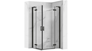 CABINA DE DUS REA HUGO DOUBLE, 80x80 CM, NEGRU, DIN STICLA, CALITATE SUPERIOARA