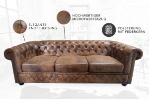 CANAPEA 3 LOCURI 205CM, CHESTERFIELD, DE CALITATE SUPERIOARA, ARTIM GROUP SELECTION - Img 8