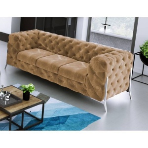 CANAPEA 3 LOCURI, CHESTERFIELD, CHELSEA BIS, DIN STOFA DE CALITATE, 243CM, CULOARE PERSONALIZATA - Img 2