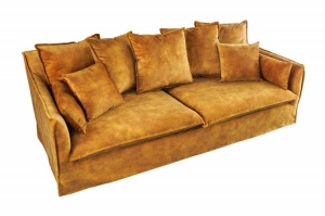 CANAPEA CONFORTABILA 205CM, 3 LOCURI , CATIFEA GALBEN MUSTAR, STIL MODERN, ARTIM GROUP SELECTION
