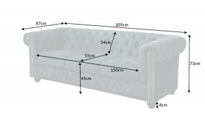 CANAPEA DEOSEBITA, CHESTERFIELD 205CM, COD 43091, DIN LEMN MASIV SI CATIFEA, DESIGN MODERN - Img 7