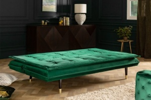 CANAPEA EXTENSIBILA 184CM, MAGNIFIQUE COD 40029, DIN METAL SI CATIFEA, DESIGN RETRO - Img 3