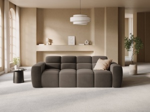 CANAPEA LISA, 3 LOCURI, 216 CM, MARO DESCHIS, TAPITERIE DIN CATIFEA, DESIGN DEOSEBIT