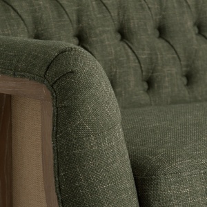 CANAPEA OZE REF. 25748, CULOARE VERDE, STIL VINTAGE, DIN LEMN MASIV DE FRASIN COMBINAT CU PANZA SI IUTA, VIC - Img 5