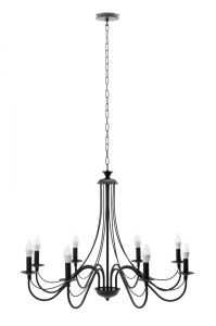 CANDELABRU RUSTIC APP648-8CP, 137X84 cm, NEGRU, DIN METAL, STIL RUSTIC, TU