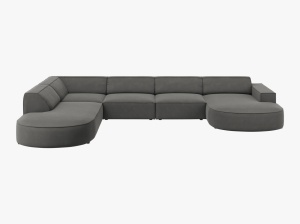 COLTAR JODIE, STANGA, 7 LOCURI, 364 CM, DIVERSE CULORI SI MATERIALE, DESIGN DEOSEBIT - Img 2
