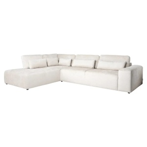 COLTAR LUND CU 3 LOCURI + SEZLONG PE STANGA, FUSION CREM 02, S52303AR+OTML.E371, CONFECTIONAT DIN LEMN, ARCURI, METAL SI 100% POLIESTER, RICHMOND INTERIOR