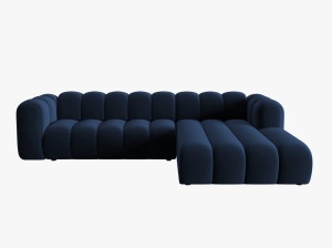 COLTAR MODULAR LUPIN, DREAPTA, 4 LOCURI, 288 CM, ALBASTRU ROYAL 5, TAPITERIE DIN CATIFEA, DESIGN DEOSEBIT
