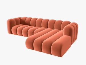 COLTAR MODULAR LUPIN, DREAPTA, 4 LOCURI, 288 CM, CORAL 12, TAPITERIE DIN CATIFEA, DESIGN DEOSEBIT - Img 2