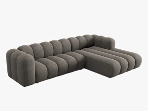 COLTAR MODULAR LUPIN, DREAPTA, 4 LOCURI, 288 CM, GRI 16, TAPITERIE CHENILLE, DESIGN DEOSEBIT - Img 3