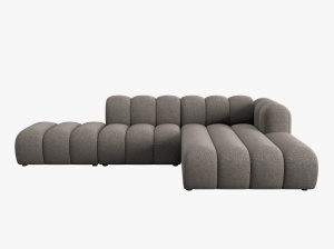 COLTAR MODULAR LUPIN, DREAPTA, 5 LOCURI, 294 CM, GRI 16, TAPITERIE CHENILLE, DESIGN DEOSEBIT - Img 2