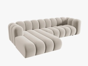 COLTAR MODULAR LUPIN, STANGA, 4 LOCURI, 288 CM, BEJ 1, TAPITERIE DIN CATIFEA, DESIGN DEOSEBIT - Img 3