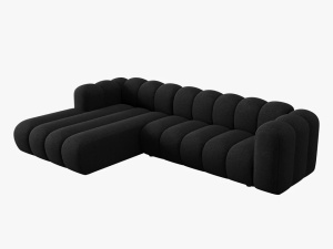 COLTAR MODULAR LUPIN, STANGA, 4 LOCURI, 288 CM, NEGRU 19, TAPITERIE CHENILLE, DESIGN DEOSEBIT - Img 3