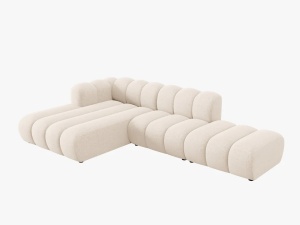 COLTAR MODULAR LUPIN, STANGA, 5 LOCURI, 294 CM, BEJ DESCHIS 23, TAPITERIE CHENILLE, DESIGN DEOSEBIT - Img 3