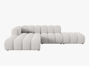 COLTAR MODULAR LUPIN, STANGA, 5 LOCURI, 294 CM, GRI DESCHIS 06, TAPITERIE CHENILLE, DESIGN DEOSEBIT - Img 2