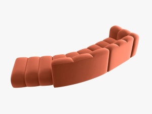 COLTAR SEMIROTUND LUPIN, DREAPTA, 5 LOCURI, 335 CM, CORAL 12, TAPITERIE DIN CATIFEA, DESIGN DEOSEBIT - Img 3