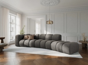 COLTAR SEMIROTUND LUPIN, DREAPTA, 5 LOCURI, 335 CM, GRI 16, TAPITERIE CHENILLE, DESIGN DEOSEBIT