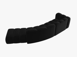 COLTAR SEMIROTUND LUPIN, DREAPTA, 5 LOCURI, 335 CM, NEGRU 19, TAPITERIE DIN CATIFEA, DESIGN DEOSEBIT - Img 3