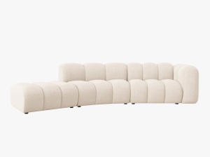 COLTAR SEMIROTUND LUPIN, STANGA, 5 LOCURI, 335 CM, BEJ DESCHIS 23, TAPITERIE CHENILLE, DESIGN DEOSEBIT - Img 2