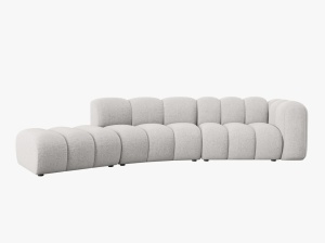 COLTAR SEMIROTUND LUPIN, STANGA, 5 LOCURI, 335 CM, GRI DESCHIS 06, TAPITERIE CHENILLE, DESIGN DEOSEBIT - Img 2