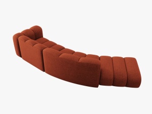 COLTAR SEMIROTUND LUPIN, STANGA, 5 LOCURI, 335 CM, SCORTISOARA 44, TAPITERIE CHENILLE, DESIGN DEOSEBIT - Img 4