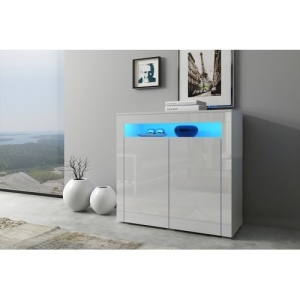 COMODA ALBA CU LED SI TELECOMANDA GRETA 92 cm - DESIGN MODERN