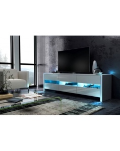 COMODA ALBA TV CU LED SI TELECOMANDA FOX - DESIGN MODERN