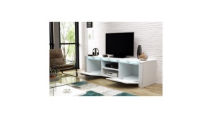 COMODA ALBA TV CU LED SI TELECOMANDA MANHATTAN - DESIGN MODERN - Img 2