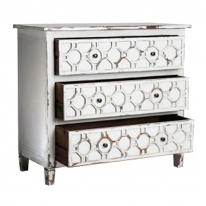 COMODA CU SERTARE CHAZEL REF. 27044, ALB, STIL VINTAGE, DIN LEMN DE PIN, VIC - Img 3