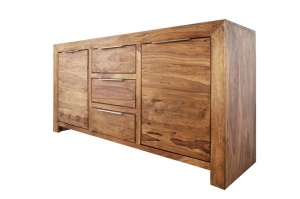 COMODA DIN LEMN MASIV 135CM, LAGOS COD 22686, DIN LEMN SHEESHAM, DESIGN RETRO - Img 6