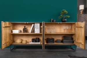 COMODA LIVING 177CM, LEMN DE MANGO SI CADRUL DIN METAL, ARTIM GROUP COLLECTION - Img 5