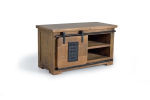 COMODA TV 1240, MARO/NEGRU, DIN LEMN DE MANGO/METAL, STIL INDUSTRIAL G&C