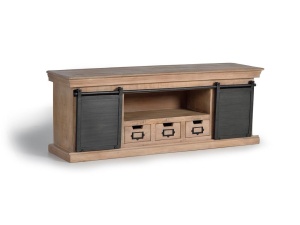 COMODA TV 6090, MARO/NEGRU, DIN LEMN DE MANGO, STIL INDUSTRIAL G&C - Img 2