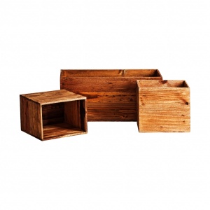 CUTII DE DEPOZITARE SET 3 DELLACH REF. 25368, CULOARE NATURALA, STIL INDUSTRIAL, DIN LEMN DE MAHON, VIC