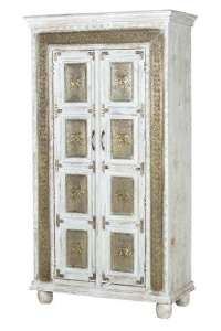 DULAP 6483, ALB/BRONZ, LEMN DE MANGO SI DETALII DIN BRONZ, STIL VINTAGE G&C - Img 3