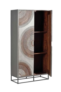 DULAP 6989, GRI/NEGRU, LEMN DE MANGO SI METAL, STIL VINTAGE G&C - Img 3
