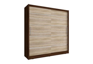 DULAP DORMITOR MAJA 200 STEJAR SONOMA + CIOCOLATIU DESIGN MODERN PSK