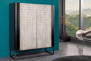 DULAP LIVING 120CM, GRI/ NEGRU, LEMN DE MANGO SI CADRUL DIN METAL, ARTIM GROUP SELECTION - Img 5